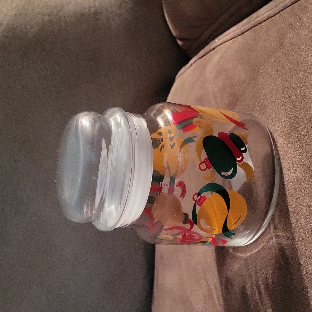 Libbey Glass Christmas Canister/Jar